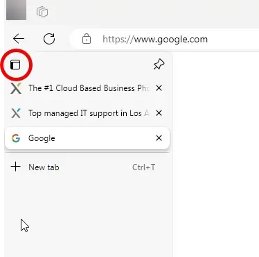 Edge Vertical Tab Icon